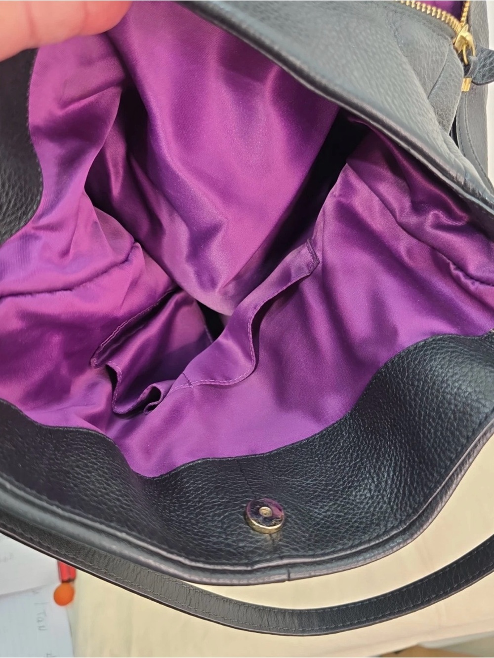 Coach Madison “Phoebe” 
Black Leather Shoulder Hobo with Gold-Tone Accents. - Picture 10 of 10